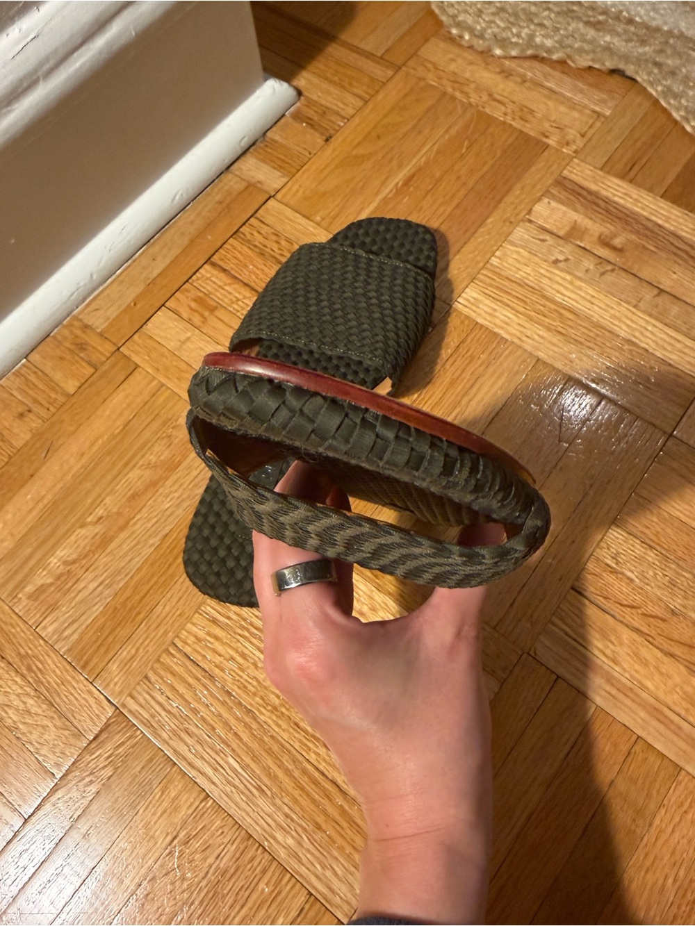 NWOT Naghedi St Barth’s Slide Sandals - Olive - Picture 8 of 12